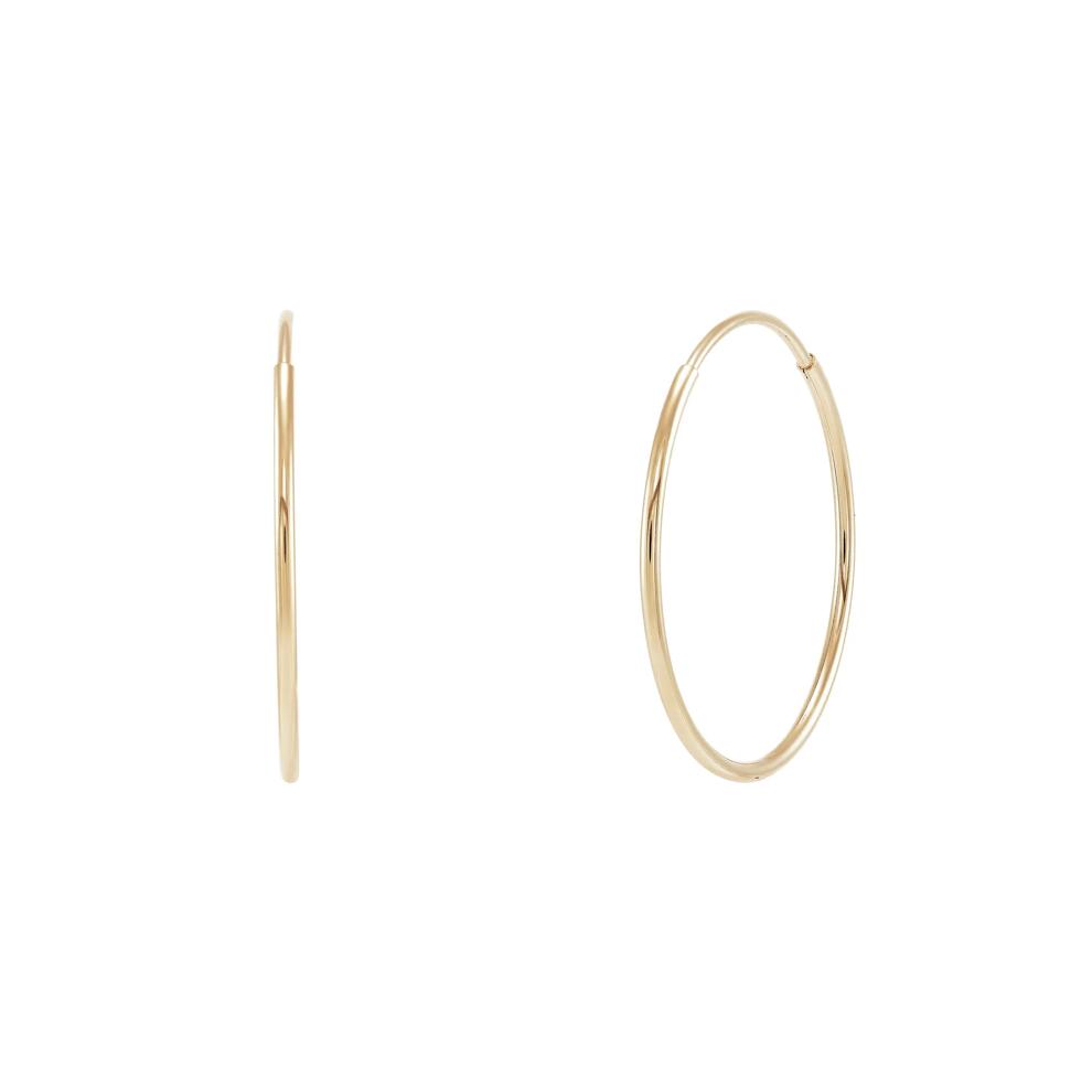 Endless Hoop Earrings in 14K Yellow Gold, 16MM – Image 1 of 2