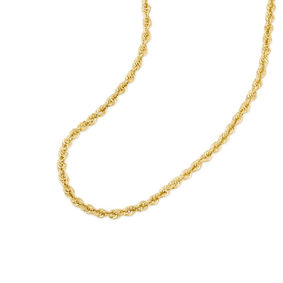 Heavy Hollow Glitter Rope Chain in 10K Yellow Gold, 3.85-4mm, 24" – Image 3 of 4