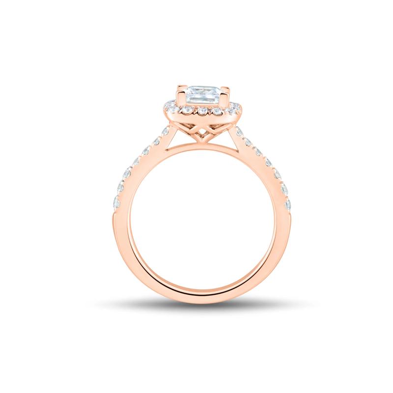 Lab Grown Diamond Princess-Cut Halo Engagement Ring in 14K Rose Gold &#40;1 1/2 ct. tw.&#41; – Image 2 of 3