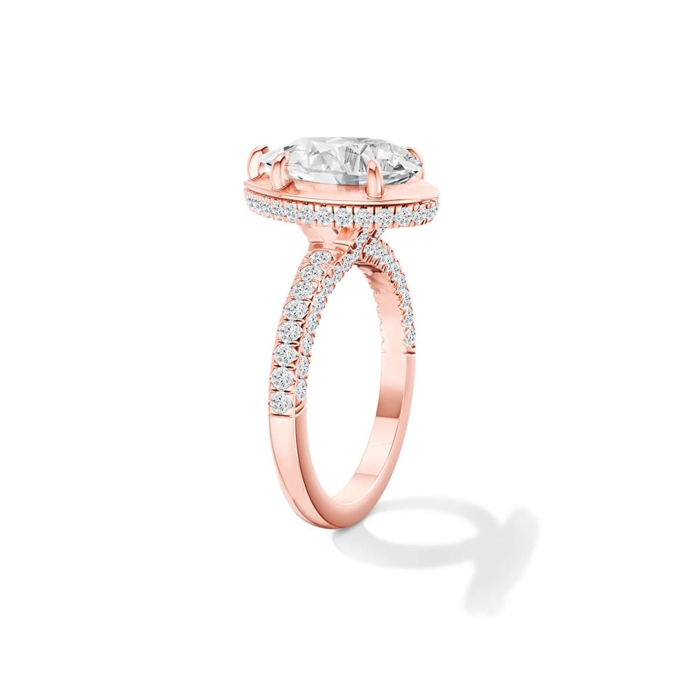 Ezra Lab Grown Diamond Pear-Shaped Center Engagement Ring in 14K Rose Gold (3 3/4 ct. tw.) – Image 3 of 4