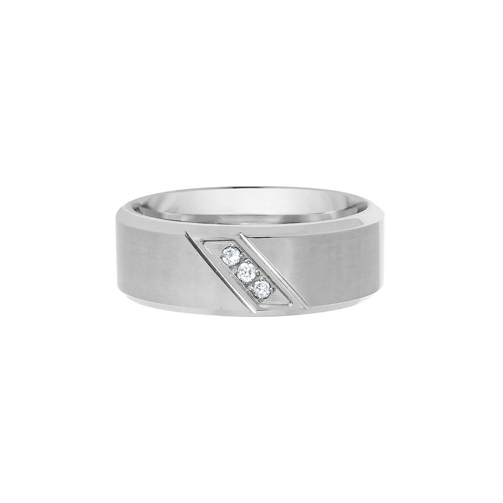 Men's Diamond Band in Stainless Steel, 8MM – Image 1 of 2