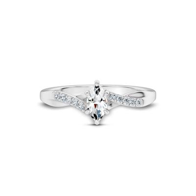 Lab Grown Diamond Marquise Promise Ring in Sterling Silver (3/8 ct. tw.)