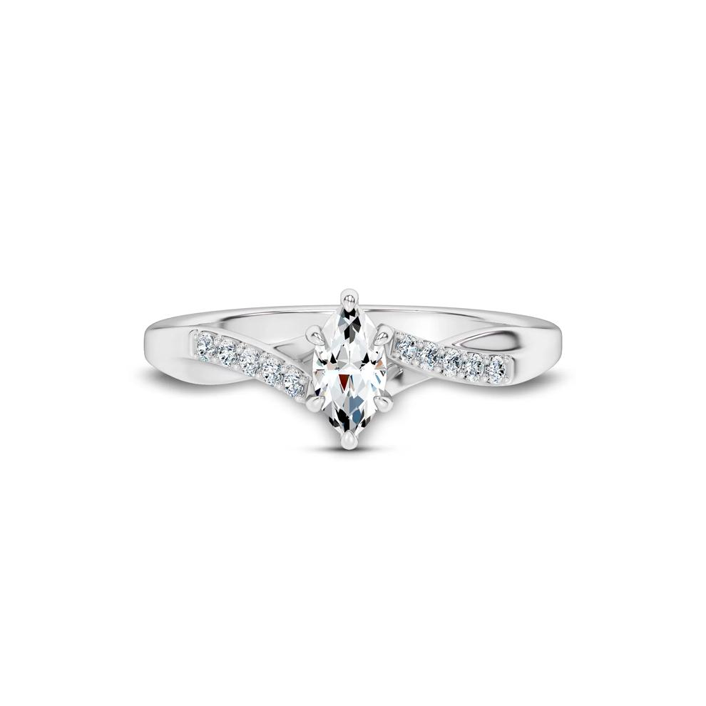 Lab Grown Diamond Marquise Promise Ring in Sterling Silver (3/8 ct. tw.) – Image 1 of 4