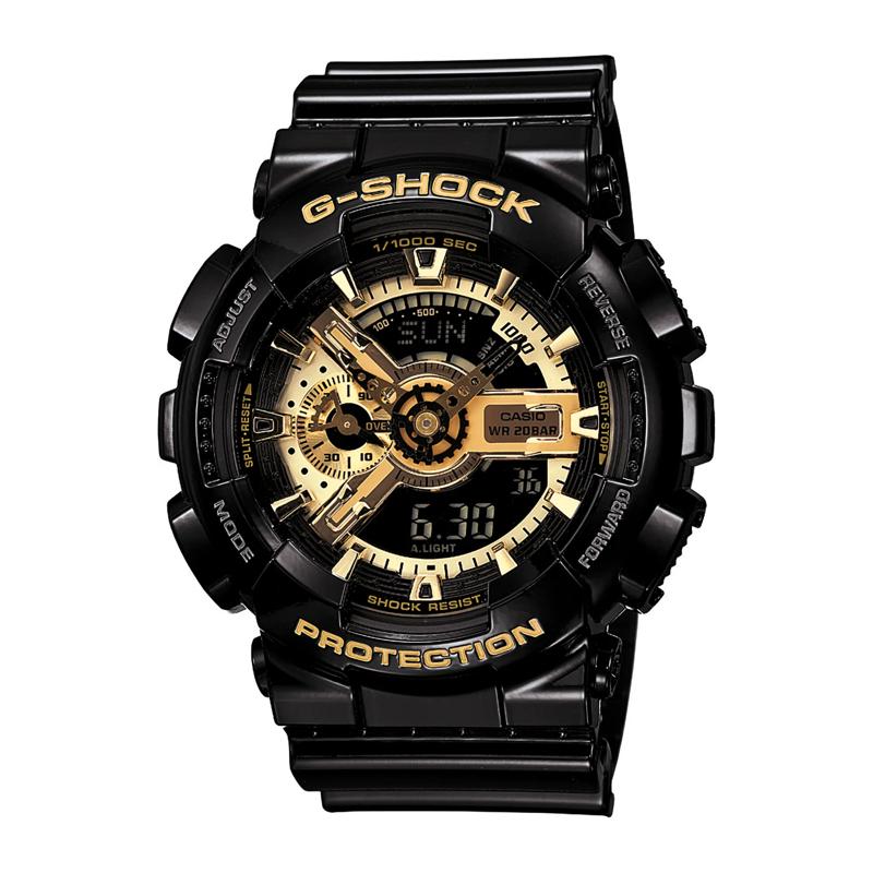 Analog-Digital Men&rsquo;s Watch in Black Resin – Image 1 of 1