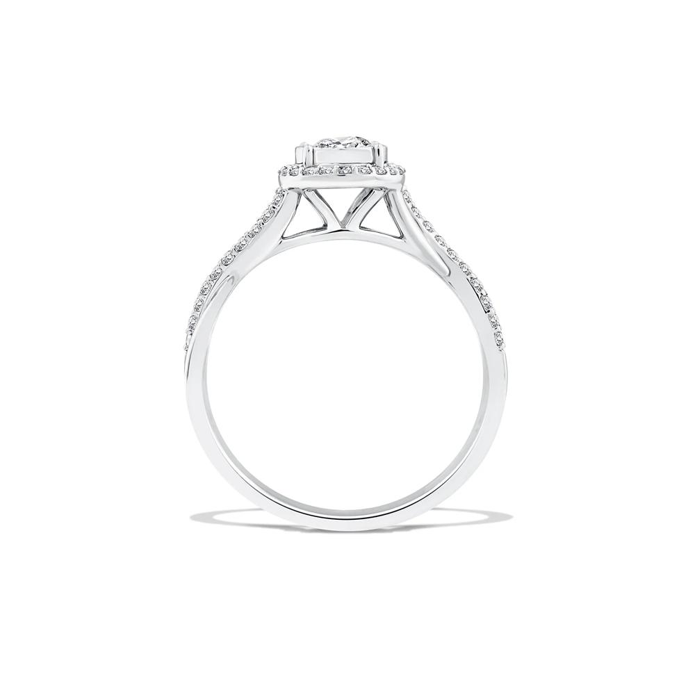Lab Grown Diamond Round Illusion Promise Ring in 10K White Gold (1/2 ct. tw.) – Image 2 of 4