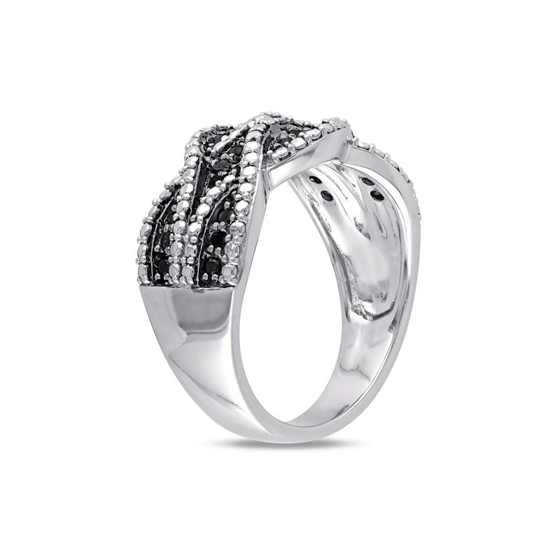 Black Diamond Woven Ring in Sterling Silver &#40;1/4 ct. tw.&#41; – Image 2 of 3