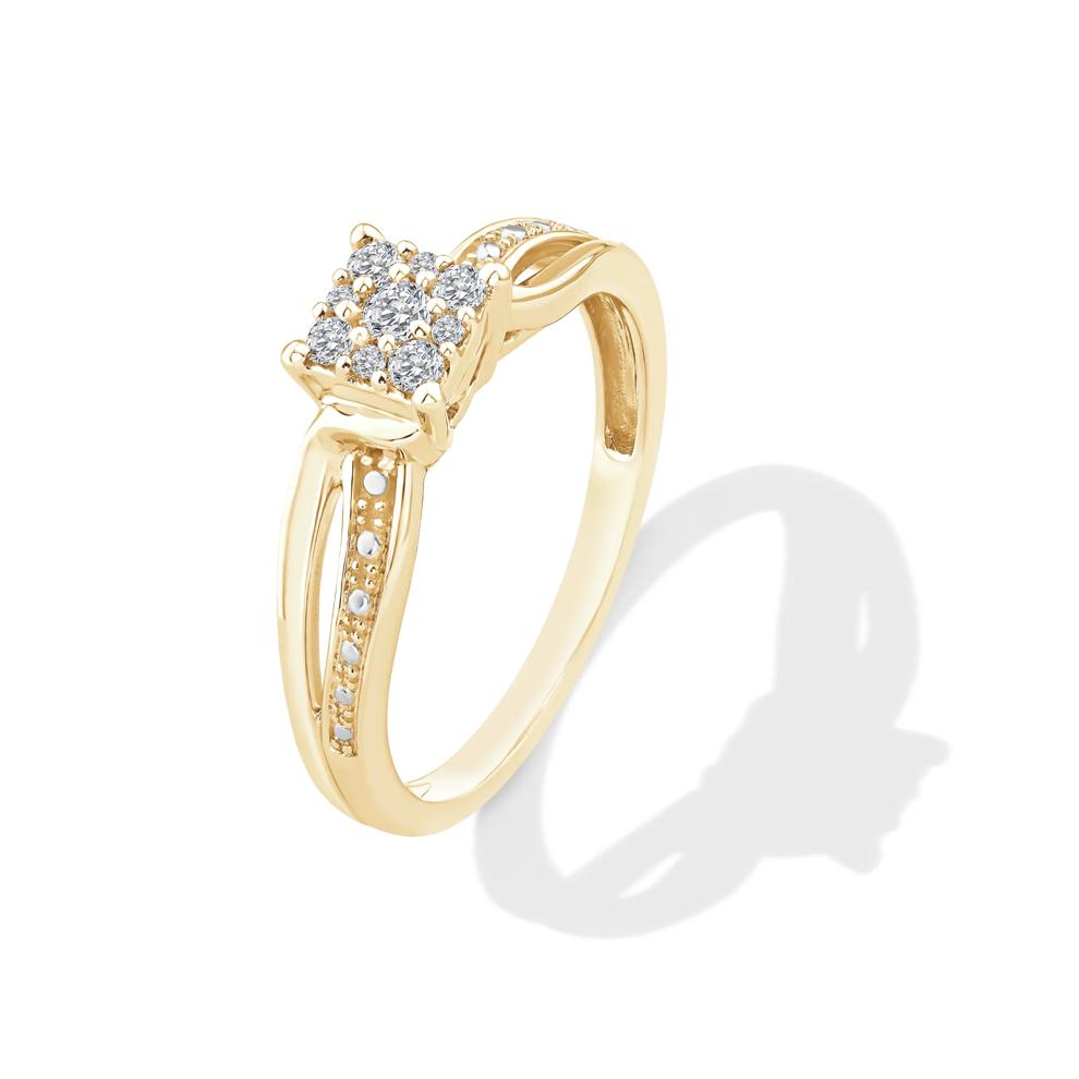 Diamond Princess-Cut Composite Promise Ring in 10K Yellow Gold (1/7 ct. tw.) – Image 4 of 4