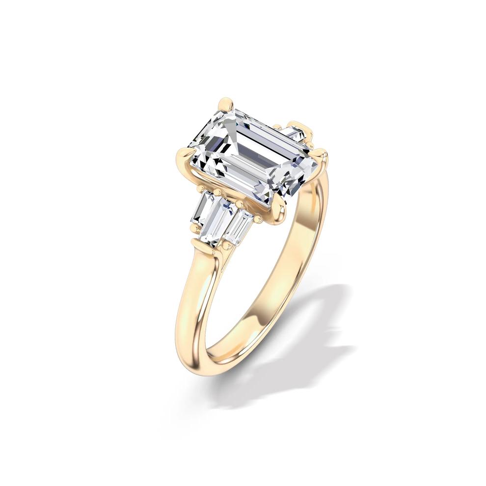 Lab Grown Diamond Emerald-Cut Engagement Ring in 14K Yellow Gold (3 1/3 ct. tw.) – Image 4 of 4