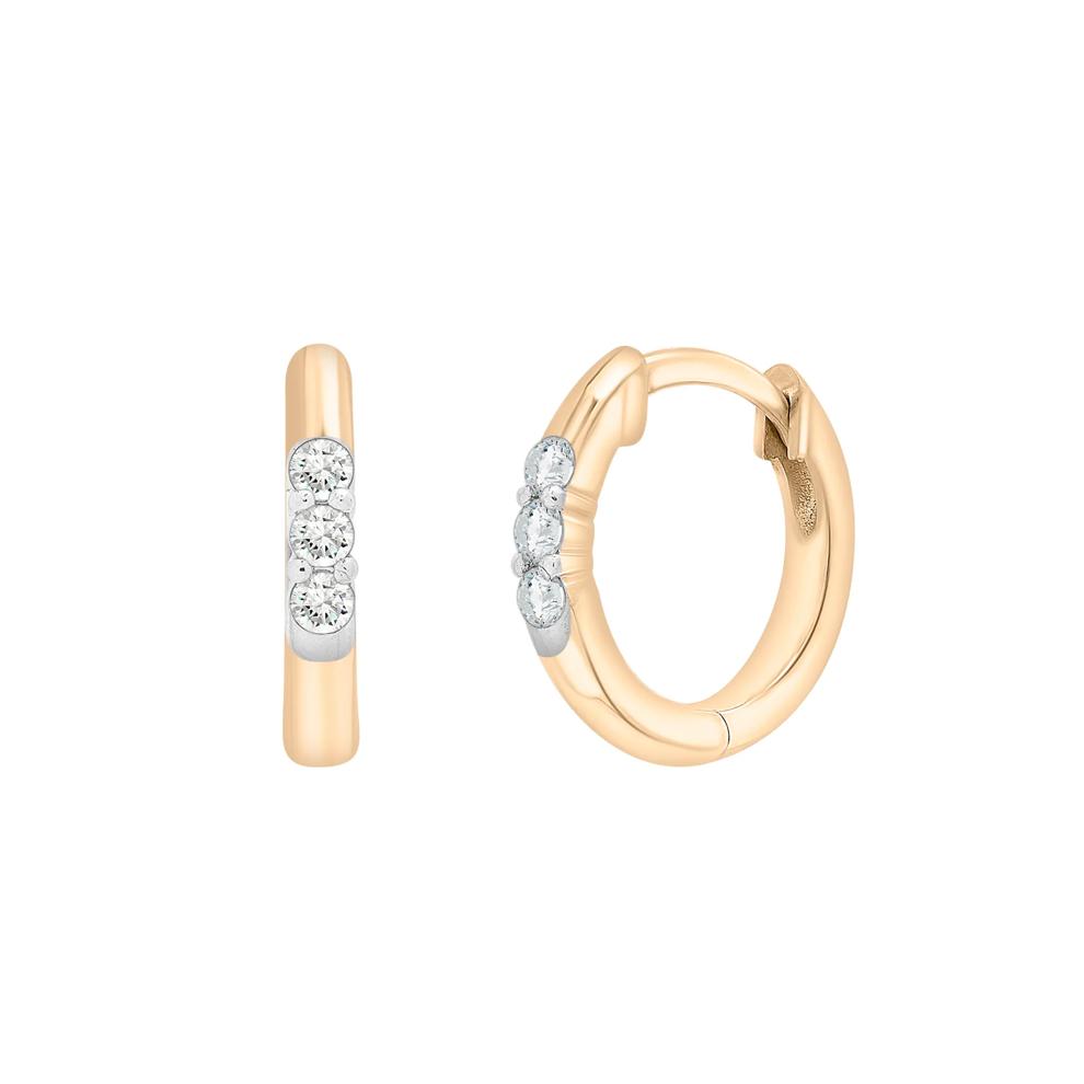 Diamond Thin Hoop Earrings in 10K Yellow Gold (1/7 ct. tw.) – Image 1 of 1