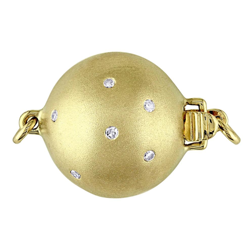 Diamond Accent and South Sea Pearl Necklace in 14K Yellow Gold – Image 3 of 4