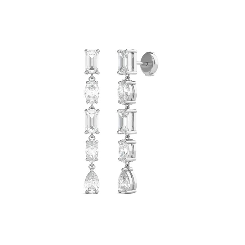 Diamond Dangle Earrings in 14K White Gold &#40;3 ct. tw.&#41; – Image 1 of 1