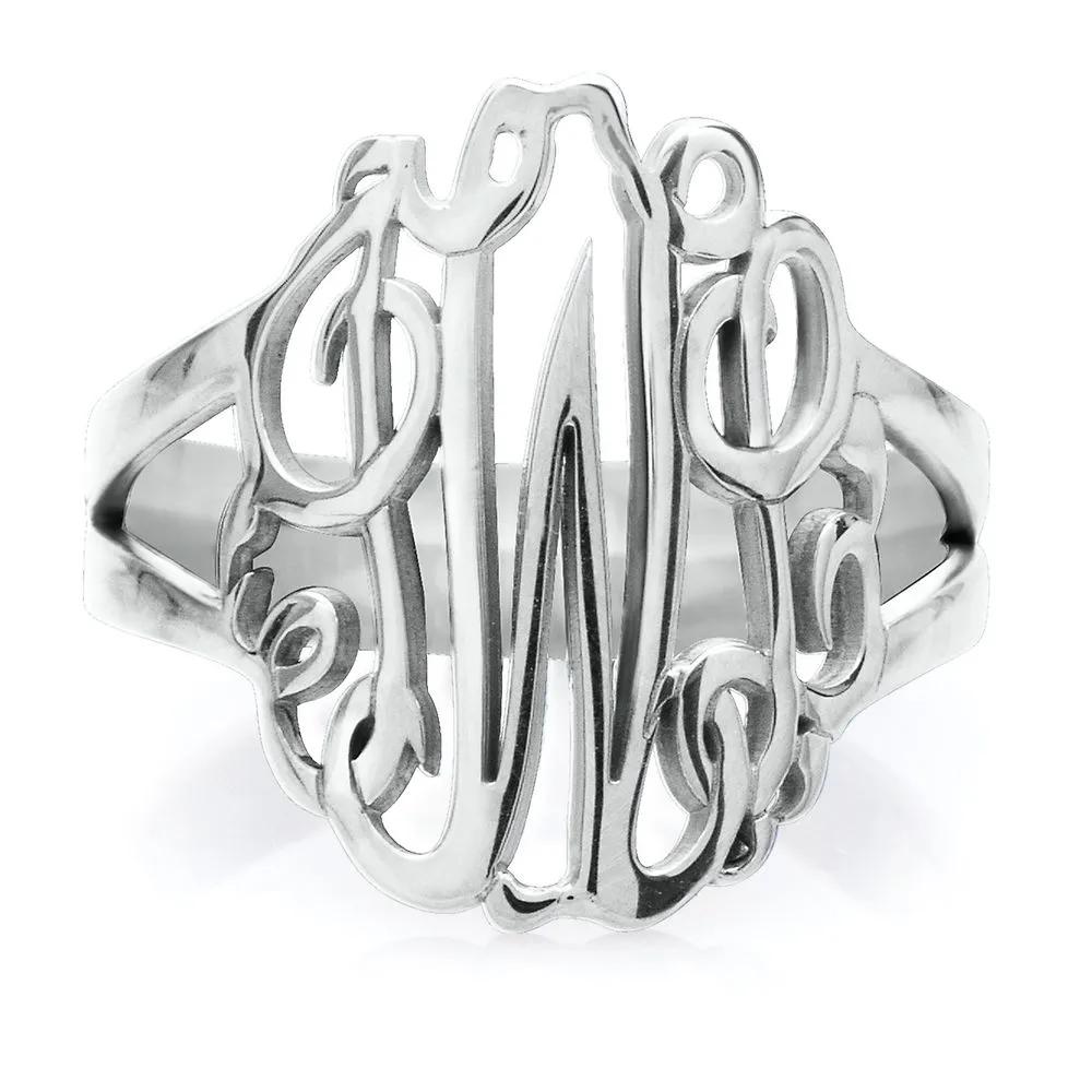 Personalized Monogram Script Ring