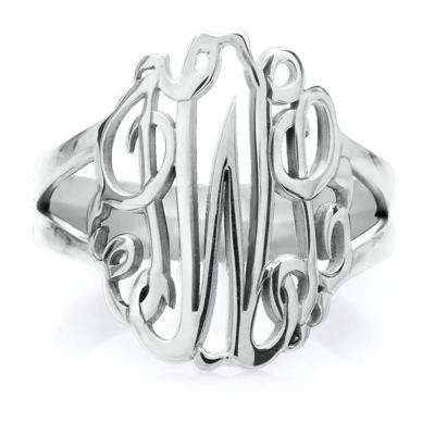 Personalized Monogram Script Ring