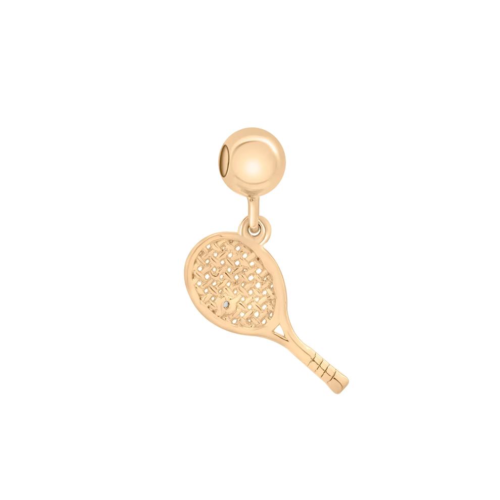 Diamond Accent Tennis Racket Bead Charm in Vermeil – Image 3 of 3