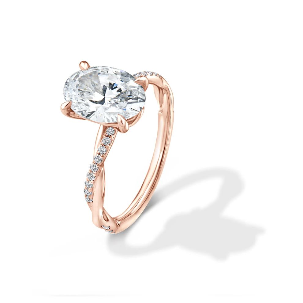 Lab Grown Diamond Oval-Shaped Engagement Ring in 18K Rose Gold (2 1/7 ct. tw.) – Image 4 of 4