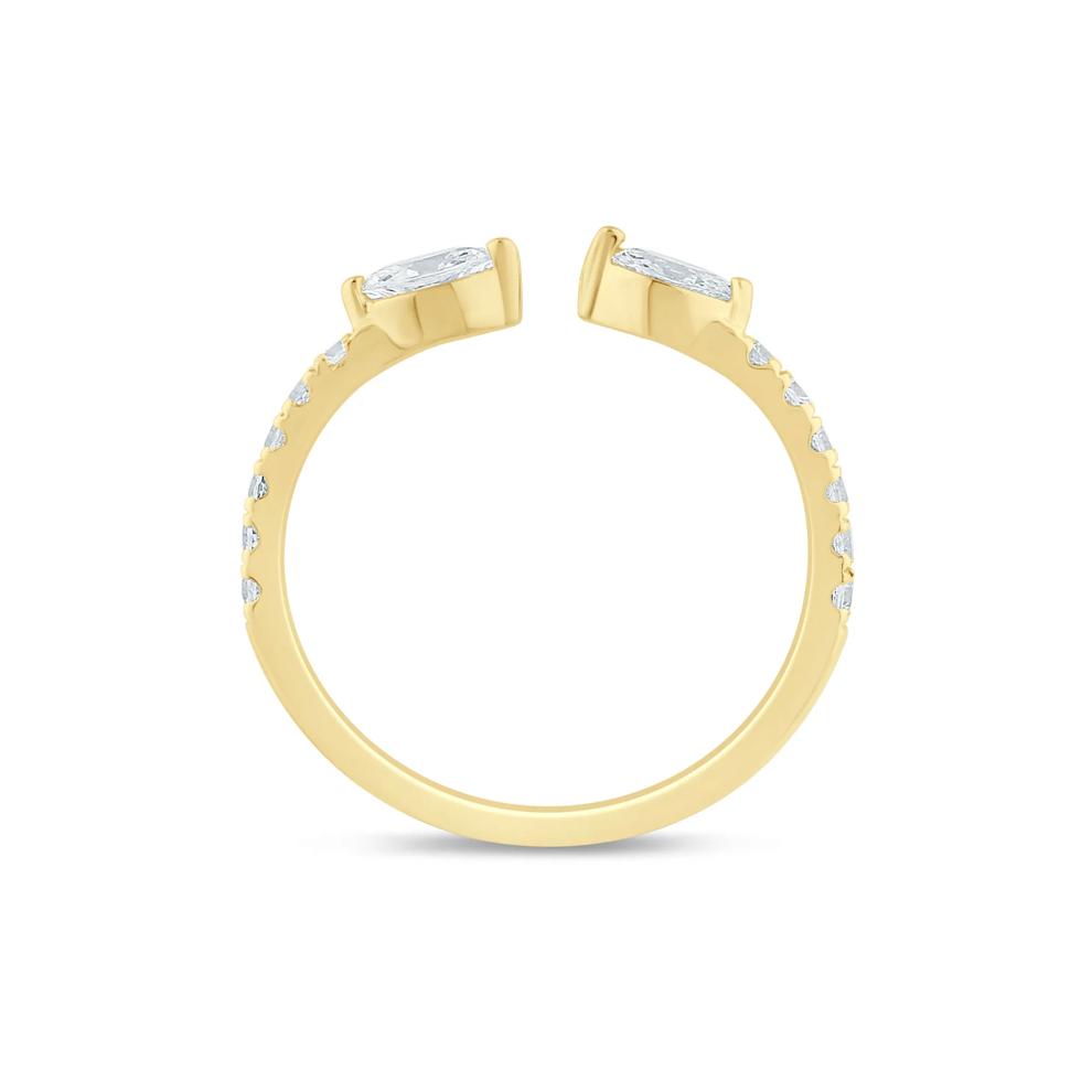 Lab Grown Diamond Marquise-Cut Open Band in 14K Yellow Gold (3/8 ct. tw.) – Image 2 of 3