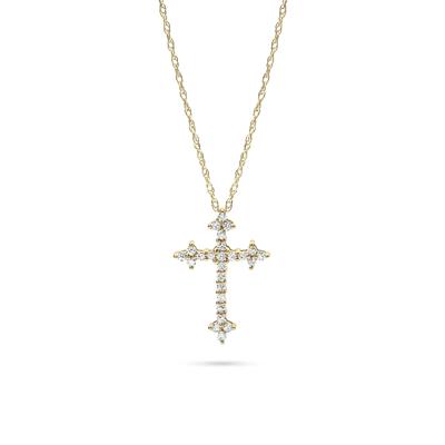 Diamond Cross Pendant in 10K Yellow Gold (1/7 ct. tw.)