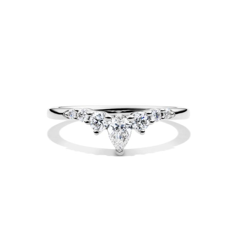 Lab Grown Diamond Chevron Contour Band in 14K White Gold &#40;1/2 ct. tw.&#41; – Image 1 of 4