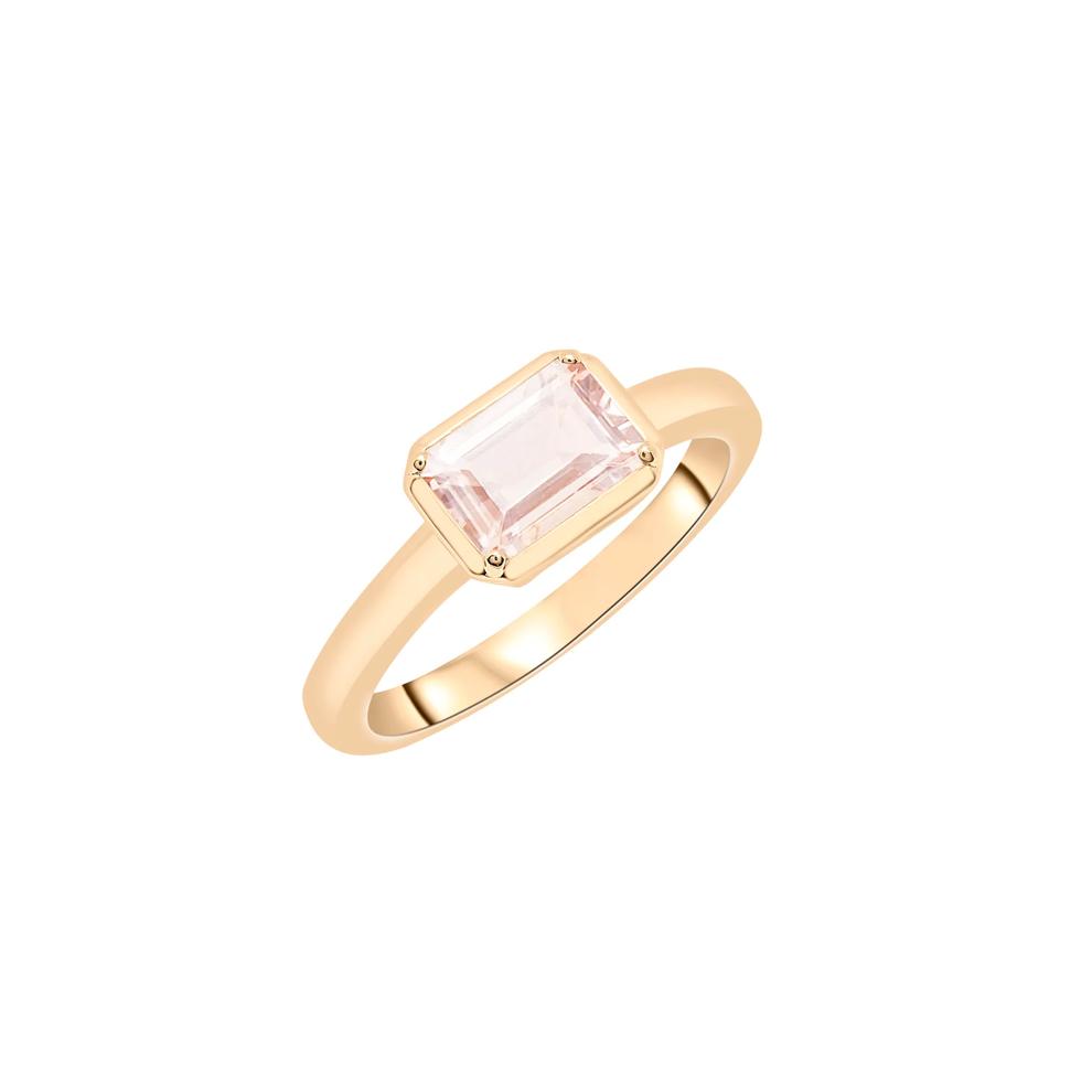 Morganite Emerald-Cut Cocktail Ring in Vermeil – Image 5 of 6