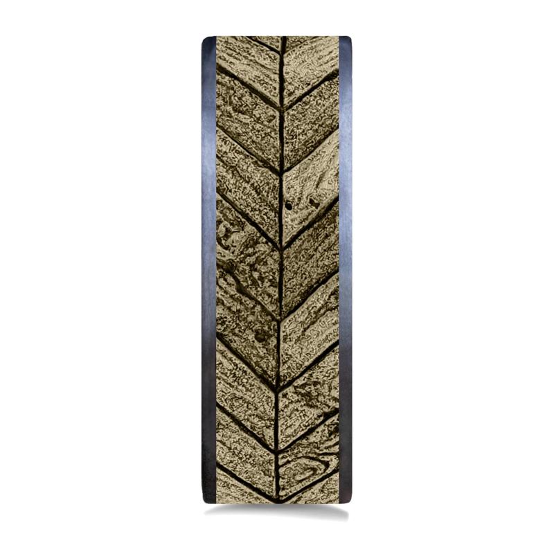 Men&rsquo;s Chevron Wedding Band in 14K Gold &amp; Tantalum – Image 3 of 3