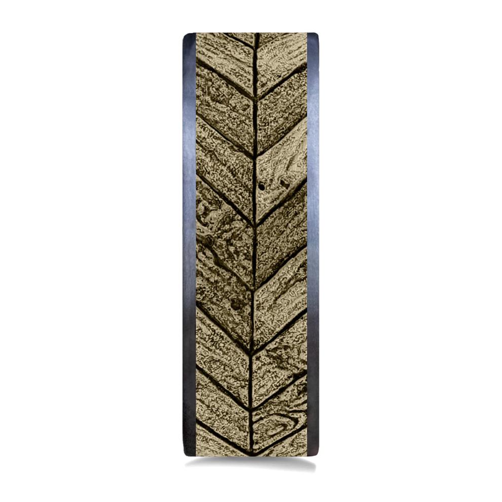 Men&rsquo;s Chevron Wedding Band in 14K Gold &amp; Tantalum – Image 3 of 3
