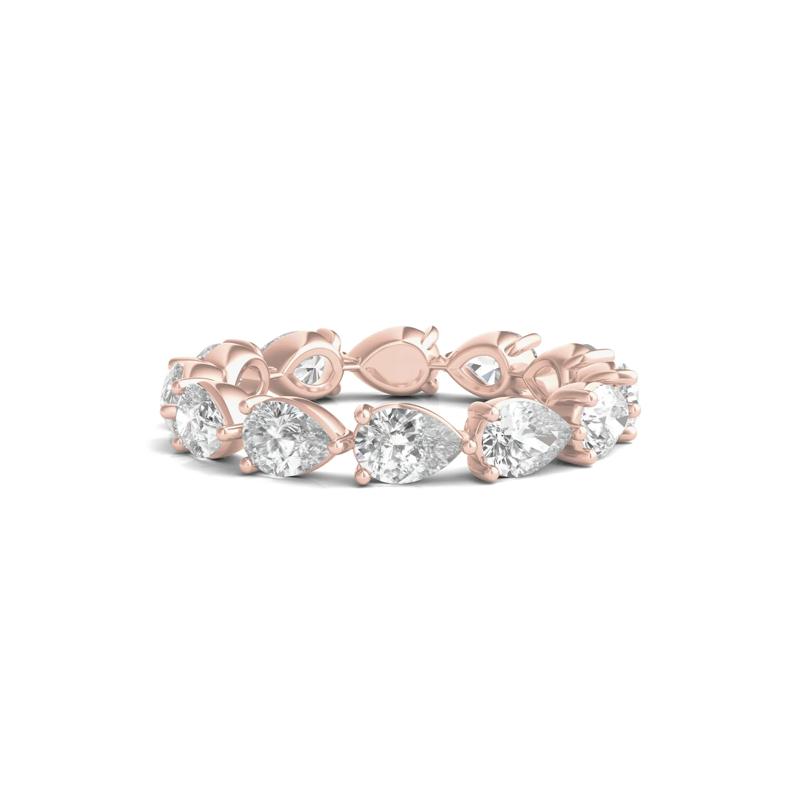 Pear-Cut Lab Grown Diamond Eternity Band in 14k Rose Gold &#40;3 ct. tw.&#41; – Image 1 of 3
