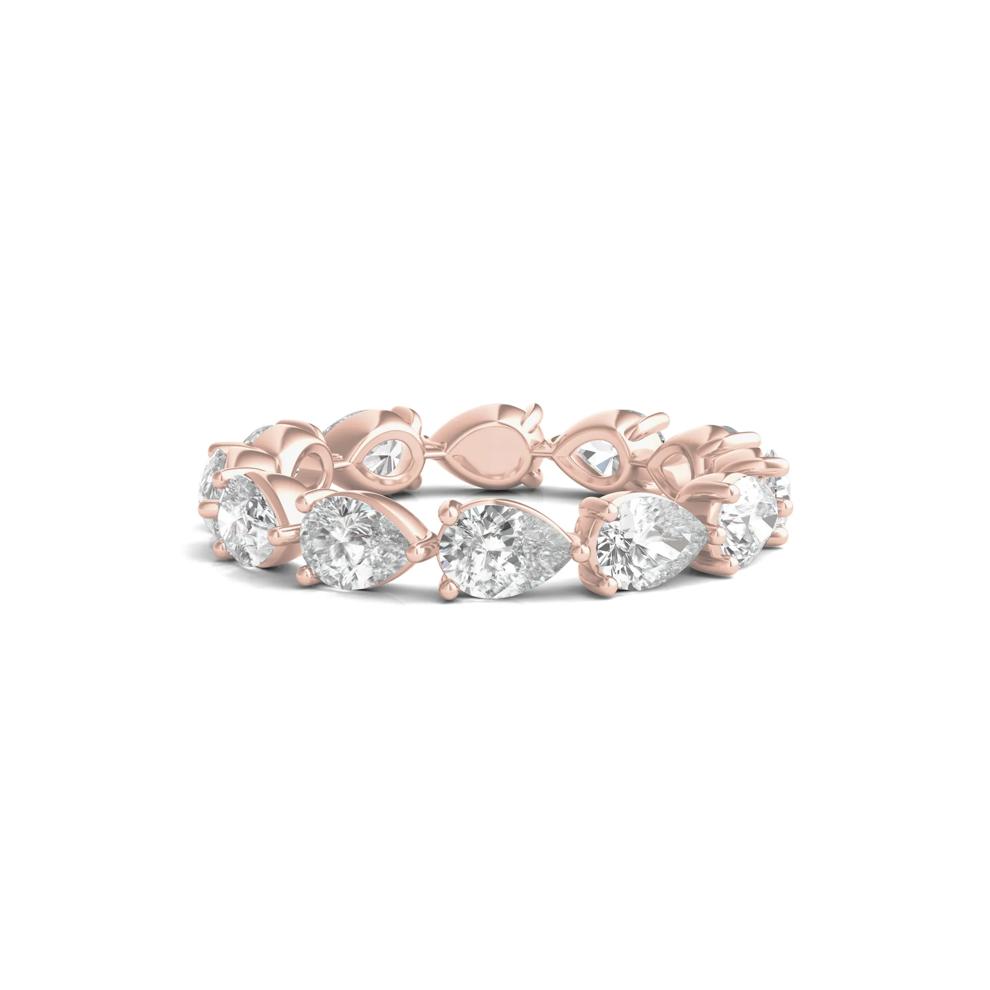 Pear-Cut Lab Grown Diamond Eternity Band in 14k Rose Gold (3 ct. tw.) – Image 1 of 3