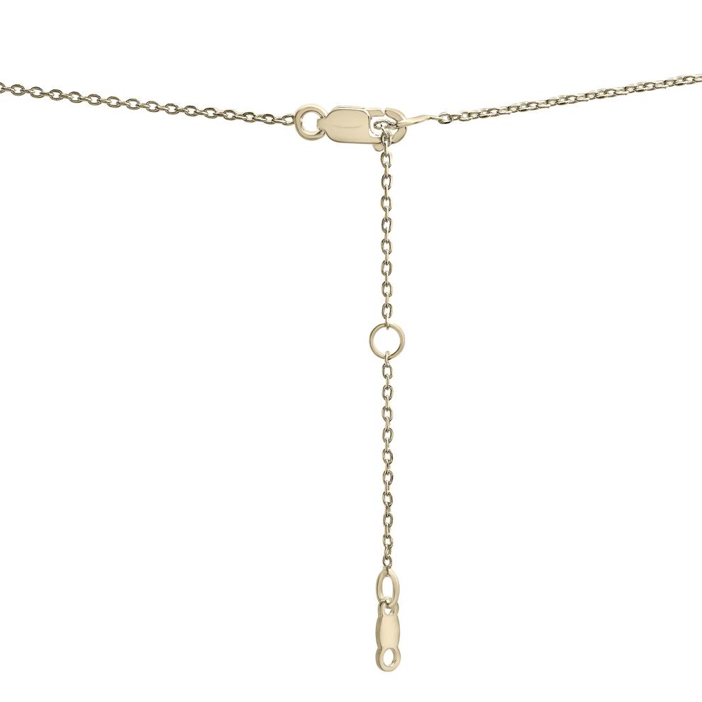 Diamond Oval Cluster Ribbed Drop Pendant in Vermeil (1/10 ct. tw.) – Image 4 of 6