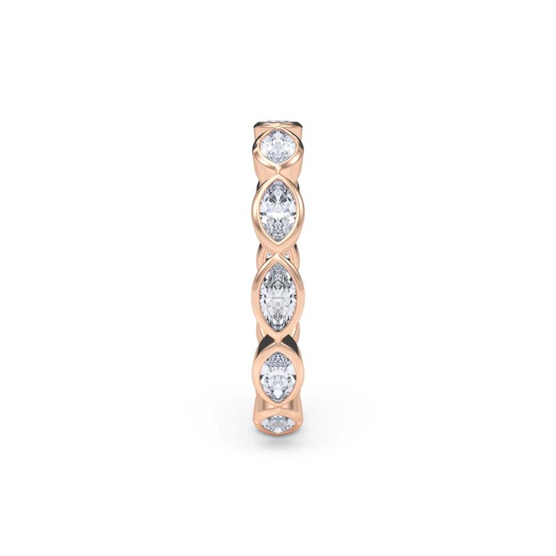 Lab Grown Diamond Bezel-Set Marquise True Eternity Band in 14K Rose Gold  – Image 3 of 5