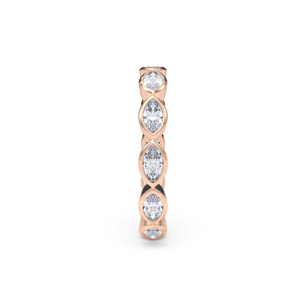 Lab Grown Diamond Bezel-Set Marquise True Eternity Band in 14K Rose Gold  – Image 3 of 5