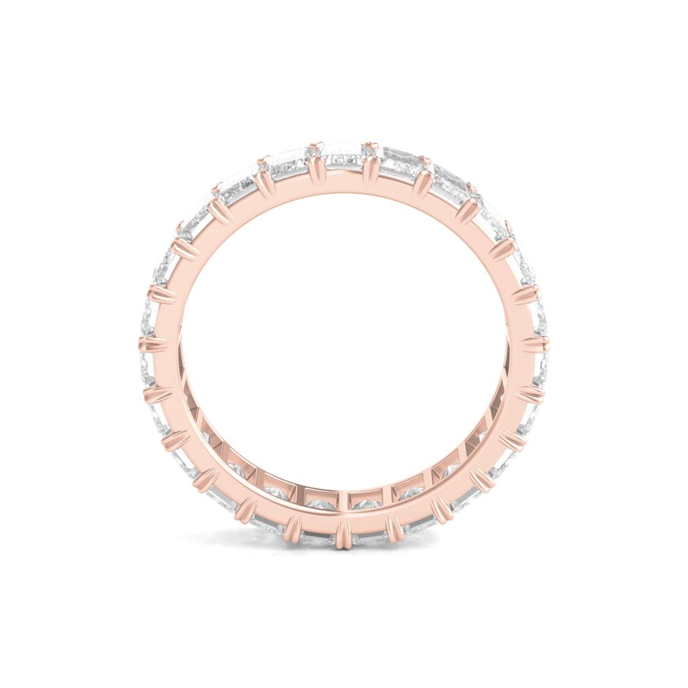 Lab Grown Emerald-Cut Diamond Eternity Band in 14K Rose Gold (4 ct. tw.)  – Image 2 of 3