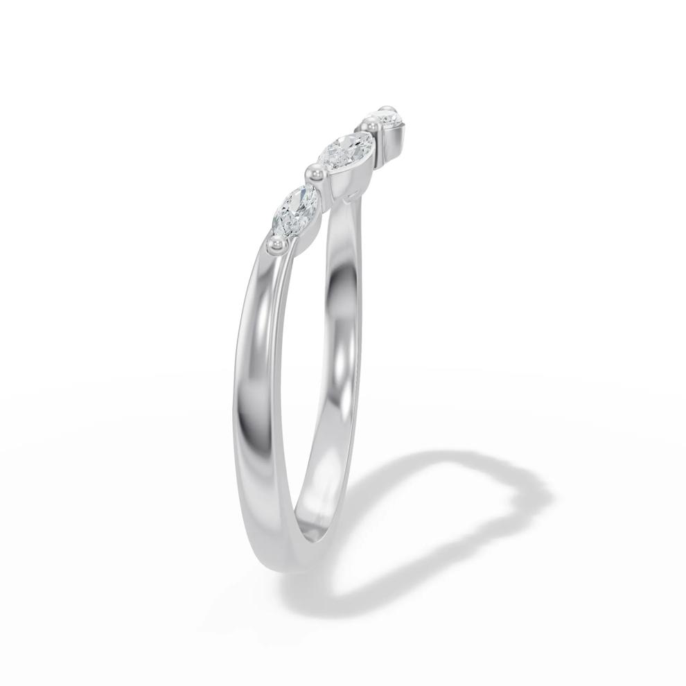 Lab Grown Diamond Contour Band in 14K White Gold (1/5 ct. tw.) – Image 3 of 4