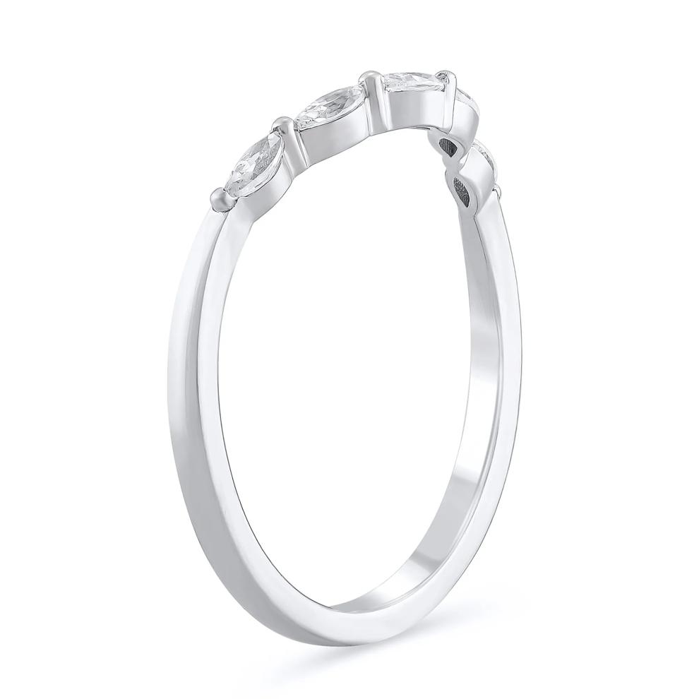 Lab Grown Diamond Contour Band in 14K White Gold (1/5 ct. tw.) – Image 3 of 4