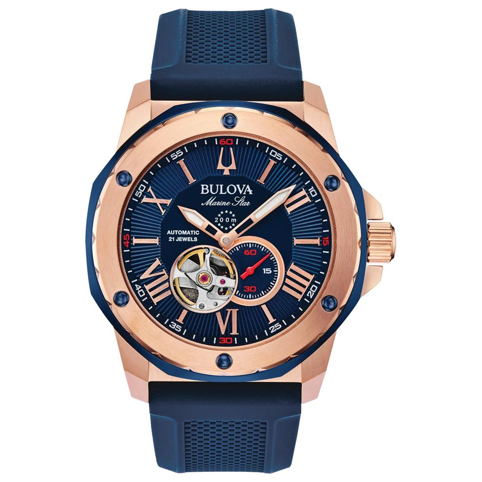 Men's Marine Star Watch with Blue Silicone Strap – Image 1 of 3