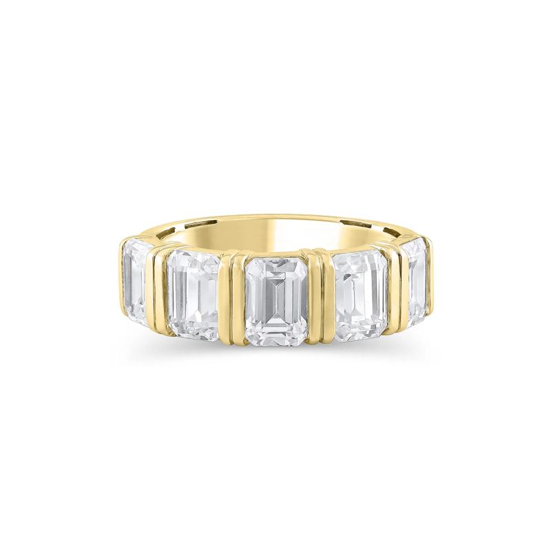 Lab Grown Diamond 5-Stone Anniversary Band in 14K Yellow Gold &#40;3 1/2 ct. tw.&#41; – Image 1 of 3