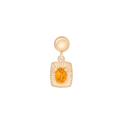Citrine Medallion Birthstone Bead Charm in Vermeil