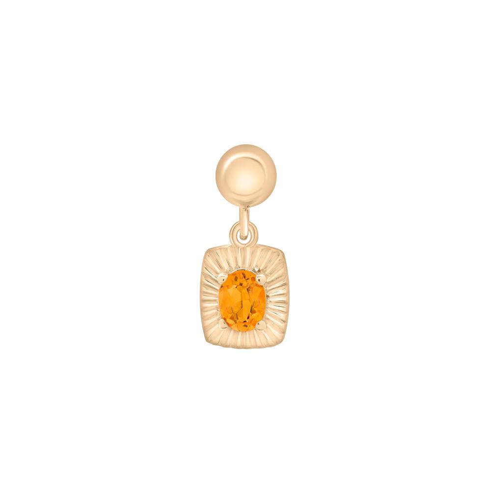 Citrine Medallion Birthstone Bead Charm in Vermeil – Image 1 of 3