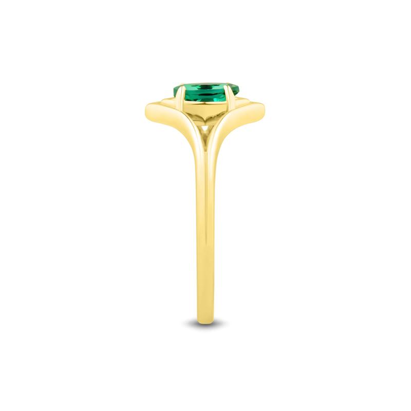 Lab-Created Emerald Marquise-Cut Ring in Vermeil – Image 3 of 4