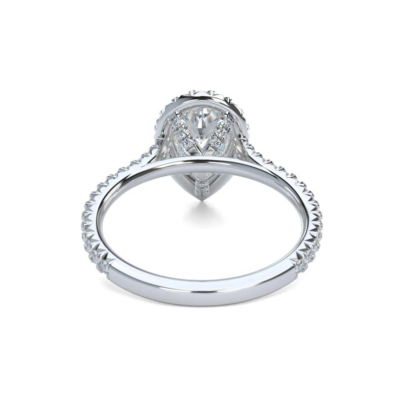 Pear-Shaped Diamond Halo Engagement Ring in Platinum &#40;1-1/2 ct. tw.&#41; – Image 5 of 5