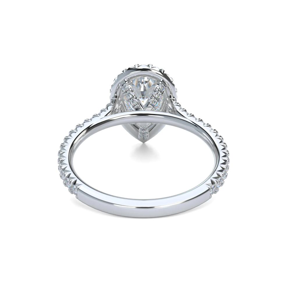 Pear-Shaped Diamond Halo Engagement Ring in Platinum (1-1/2 ct. tw.) – Image 5 of 5