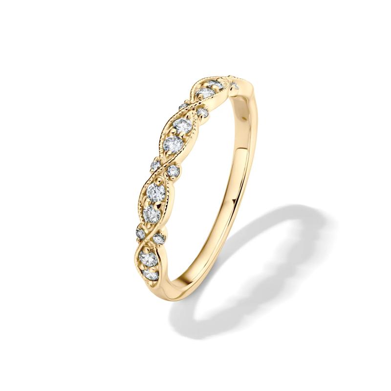 Diamond Anniversary Band in 10K Yellow Gold &#40;1/4 ct. tw.&#41; – Image 4 of 4