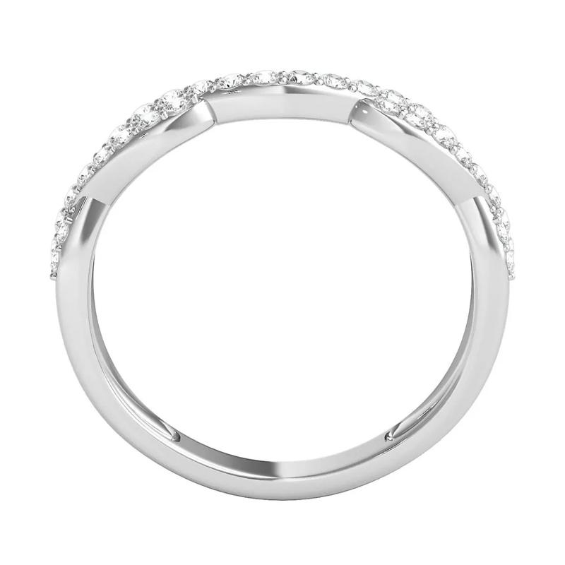1/5 ct. tw. Diamond Contour Band in 14K White Gold  – Image 2 of 3