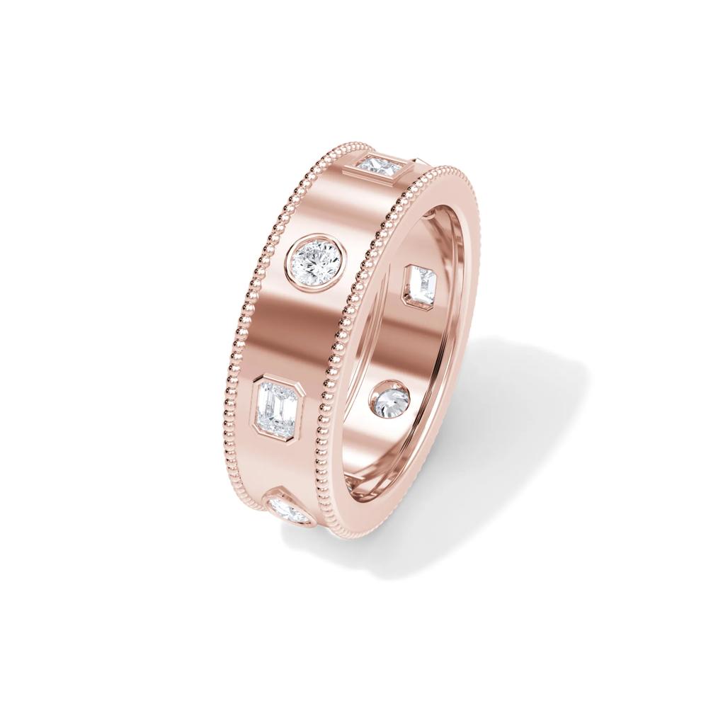 Lab Grown Diamond Mixed Shape Eternity Band in 14K Rose Gold (5/8 ct. tw.) – Image 4 of 5