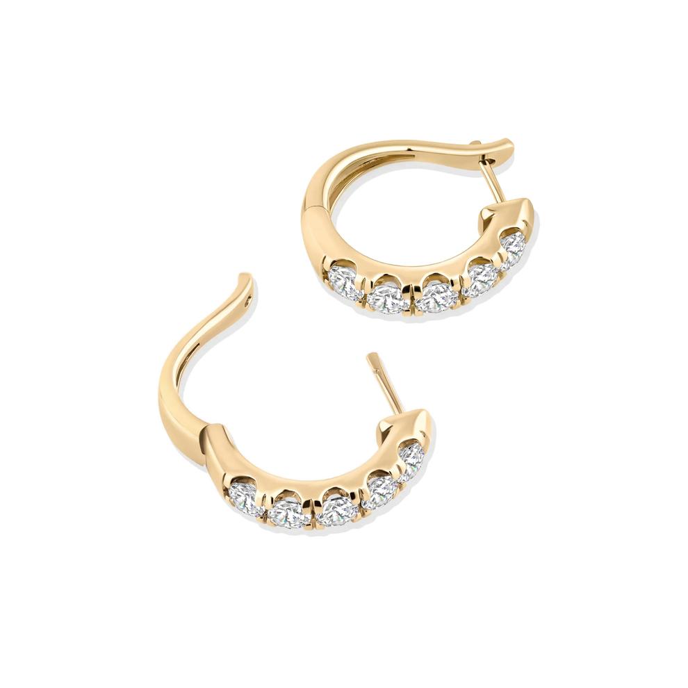 Lab Grown Diamond Hoop Earrings in 10K Yellow Gold (2 ct. tw.) – Image 2 of 3