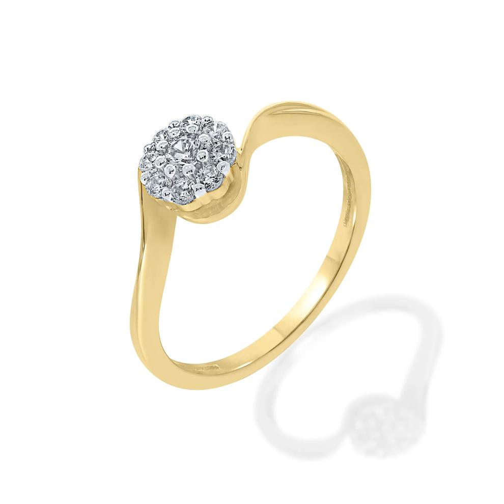 Diamond Round Composite Center Promise Ring in 10K Yellow Gold (1/4 ct. tw.) – Image 4 of 4