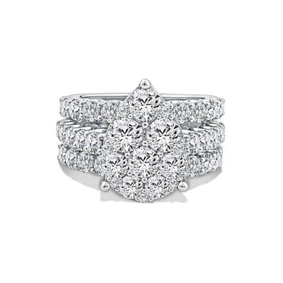 Lab Grown Diamond Pear-Shaped Composite Engagement Set in 10K Gold