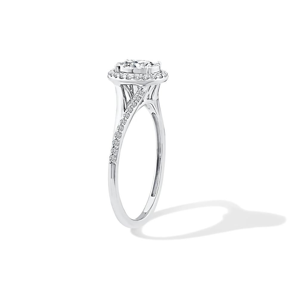 Lab Grown Diamond Oval Illusion Split-Shank Promise Ring in 10K White Gold (1/2 ct. tw.) – Image 3 of 4