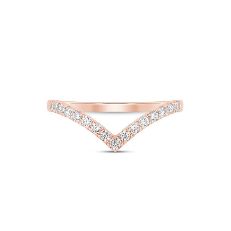 Lab Grown Diamond Chevron Contour Band in 14K Rose Gold &#40;1/3 ct. tw.&#41;  – Image 1 of 3