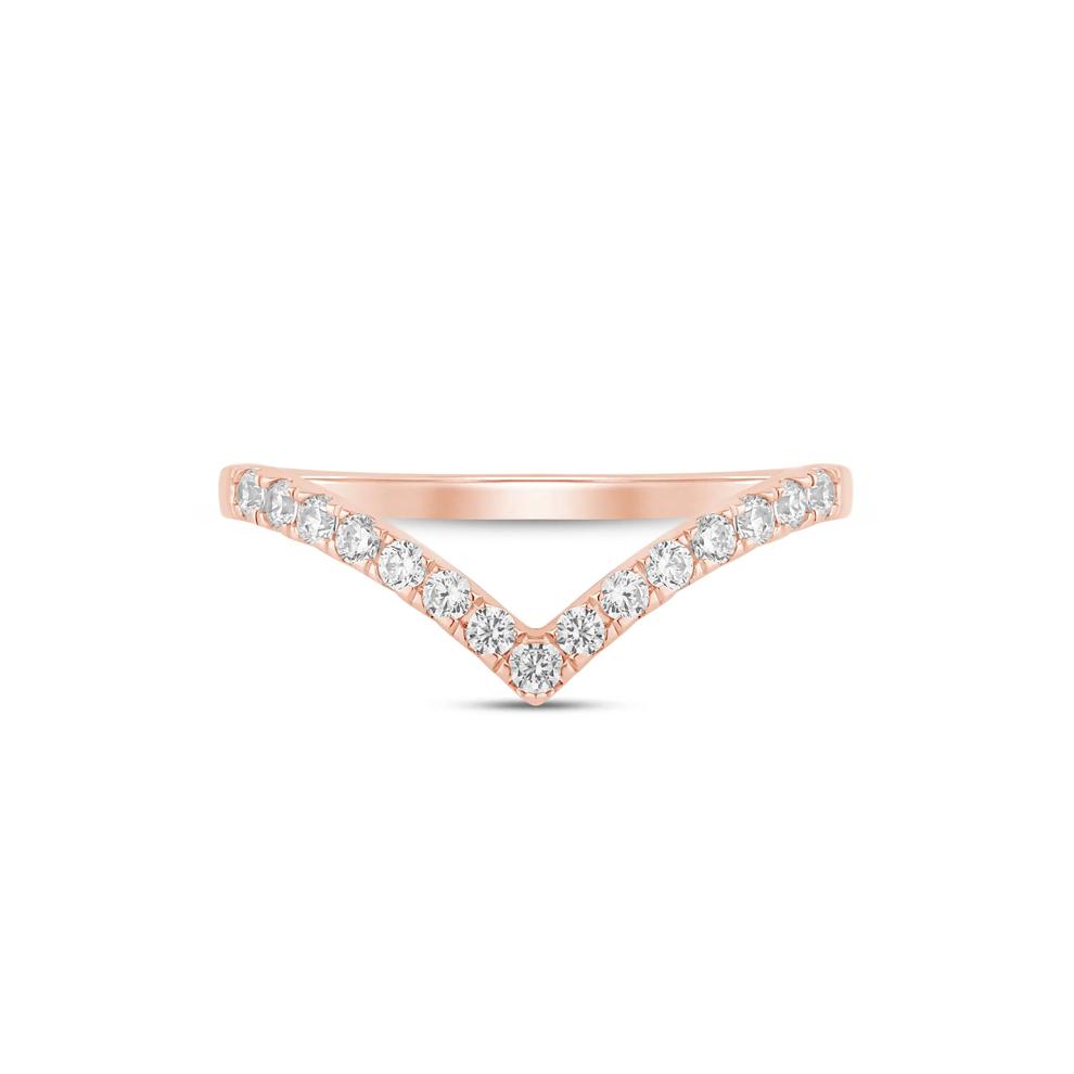 Lab Grown Diamond Chevron Contour Band in 14K Rose Gold (1/3 ct. tw.)  – Image 1 of 3