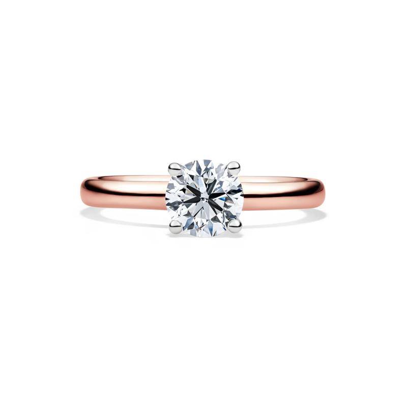 Diamond Round Brilliant Cut Solitaire Engagement Ring in 14K Rose Gold &#40;1 ct.&#41; – Image 1 of 5